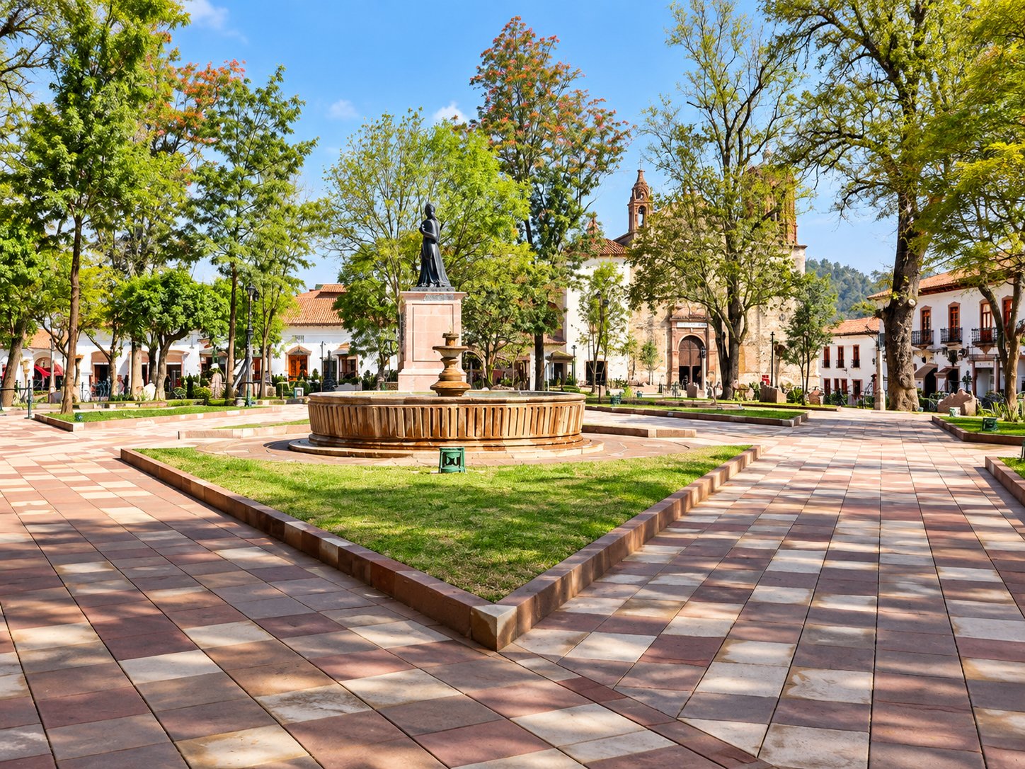 Plaza Gertrudis Bocanegra en Pátzcuaro, antigua plazuela de San Agustín